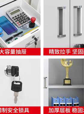证财务书柜铁皮文件柜资料档案凭柜办公室180储物柜带锁柜柜带