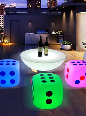 新品促销LE光D发酒吧837几KTV凳子户外休台闲桌椅茶立方体筛盅散