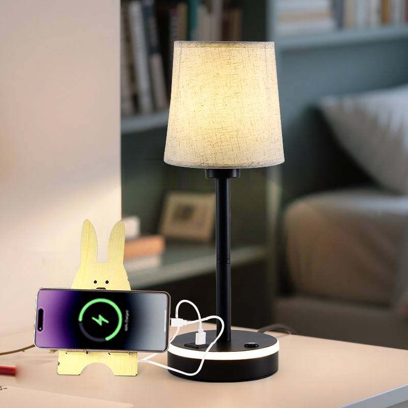 新款复古台灯美式三色变光充电台灯书房卧室氛围感装饰触摸款台灯