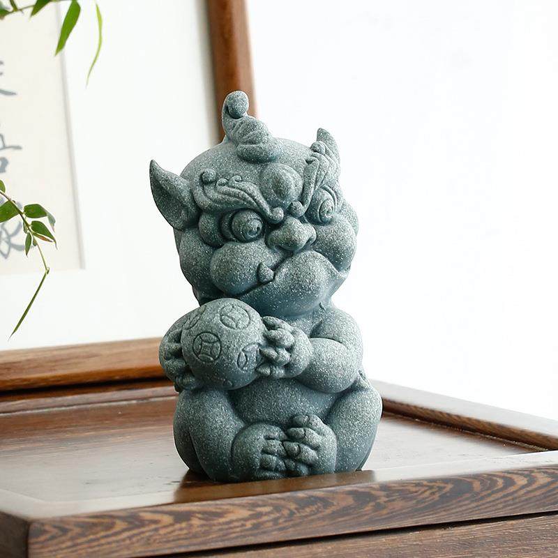 创意招玩财貔茶宠LEW件国潮风摆中式家居客厅精品茶茶室貅桌面装