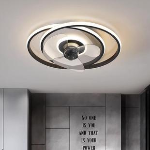 智能吊吸顶风扇卧室静音电扇灯一体个870性灯大轻奢客厅灯带风扇