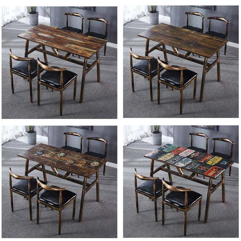 商用复古主题桌椅938组合早餐食堂餐桌餐椅快排档面馆大小吃饭店