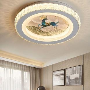 l卧e主室吸顶灯2025款 现代简约房间d圆形水灯晶智140能语音网红灯