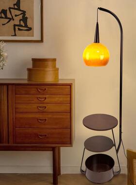 古风落地复古灯玻璃罩灯带VLE置物中架客厅轻奢装饰暖光氛围灯