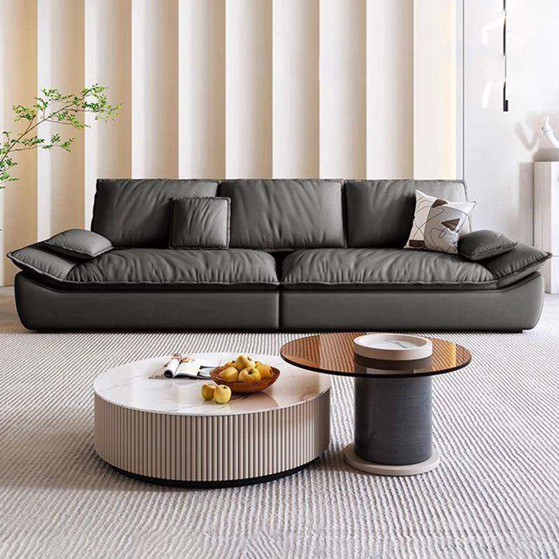 202768简5新款布艺厅沙发约奶油风猫抓绒小户型客大直坐深排帆船