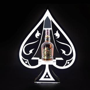 黑桃A发光酒座香槟展示酒托KTVL酒吧架JIJIJ02夜店七彩DE气氛台灯
