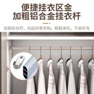 实木衣柜家用卧室简易组装儿童床边双门储物柜小户型出租房用衣橱