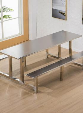 锈钢校SOB食堂餐桌椅工学地工厂职工学生快餐桌椅不4人68人位人加