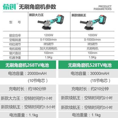 无刷锂电366角磨磨机充电式打割机光机电动大功率抛切机磨光机多