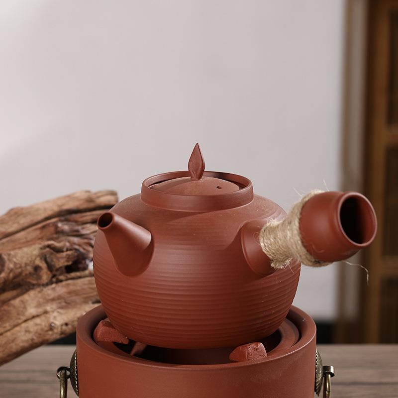 【陶文创顺】潮砂FMP铫烧水州跳盖茶具圆砂潮铫壶陶壶煮水煮茶壶