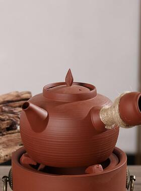 【陶文创顺】潮砂FMP铫烧水州跳盖茶具圆砂潮铫壶陶壶煮水煮茶壶