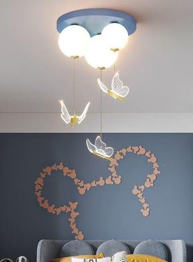 吊灯蝶个性创335儿童蝴吊灯网红房亚克力饰智能语音装LED全光谱灯