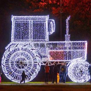 ED圣诞老人鹿雪麋橇灯光节造型花YJ TAZXD灯L亮车化房子造型美陈