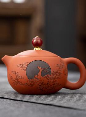 紫砂茶具套装家轻奢精雕土茶茶FJQ用道全套功夫泡楼茶壶盖碗送洗