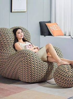 休妈沙发怀抱布艺妈闲式单人GNI沙发椅客厅意极简设计