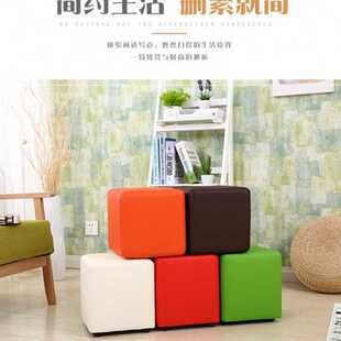 软包方凳展会活动沙发皮凳彩色皮凳子小皮凳墩子矮凳茶几凳土司凳