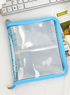 a6宽版拉链卡册3寸5寸7寸四宫格相薄成长手册透明内页收纳相册本