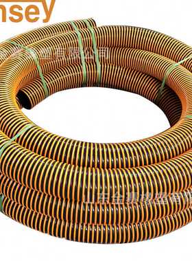 4寸吸砂管PVC黄色塑筋加粗螺旋波纹管耐磨橡胶100MM吸砂管