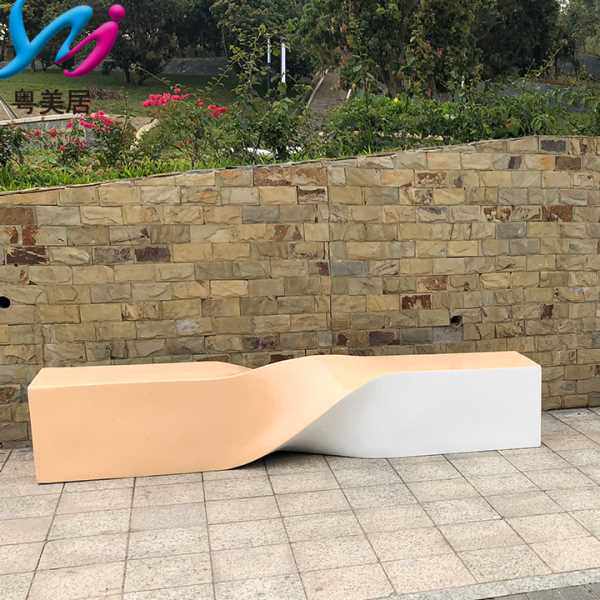 玻璃钢休闲椅户外景观创意座椅商场美陈休息坐凳公园广场简约长凳