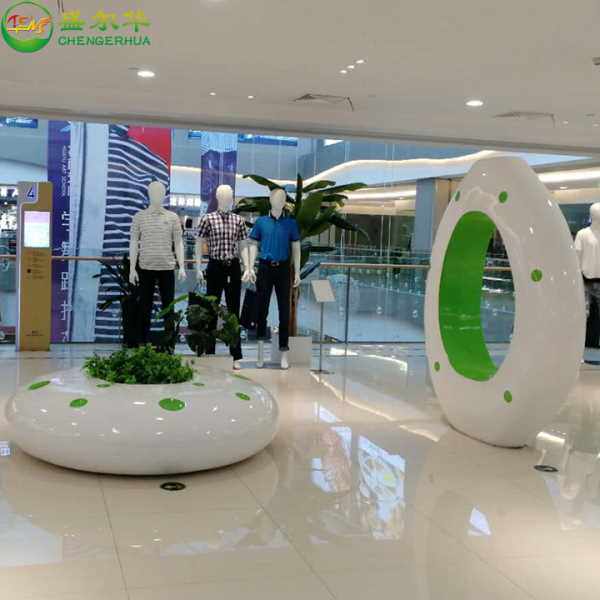 创意商场休闲座椅公共场所休息椅花盆广场美陈座椅玻璃钢异形