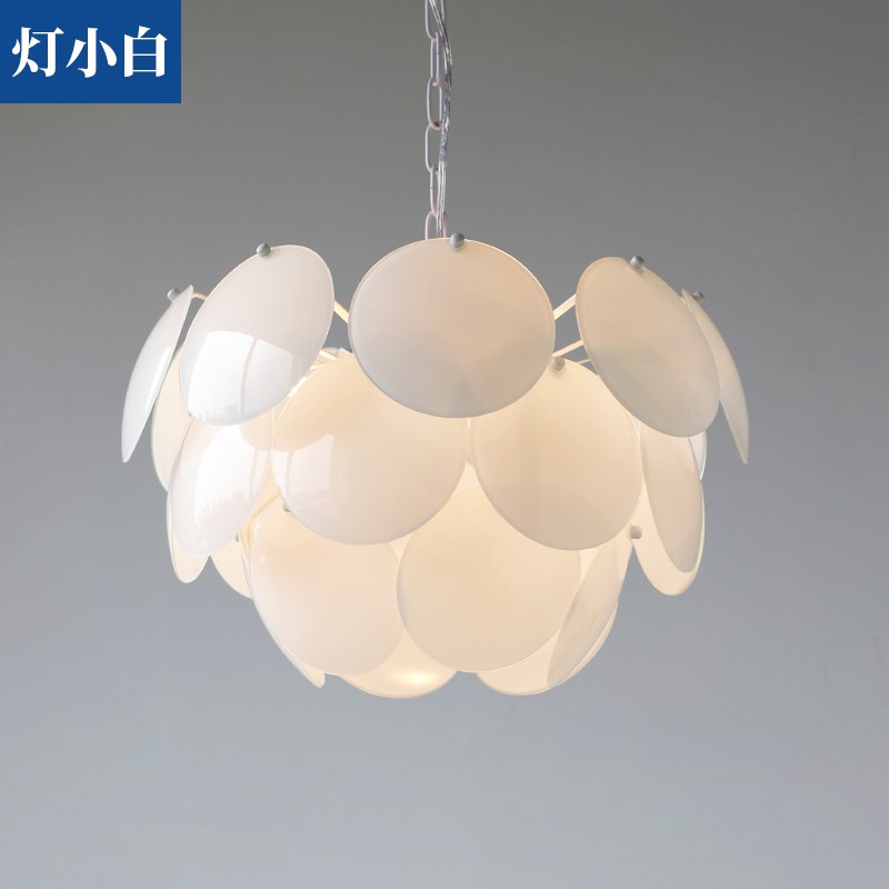 现代简约法式奶油风格松果吊灯北欧温馨浪K漫餐厅卧室书房玻璃灯