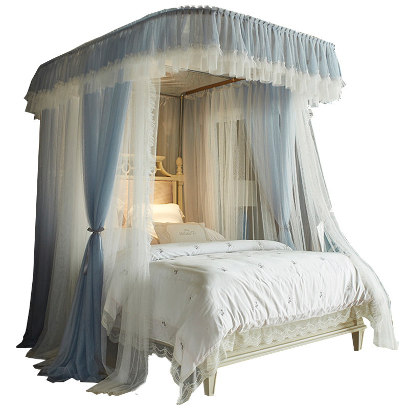 2021年新款高端双人宫廷u型轨道导轨蚊帐家用支架固定滑轨公主风