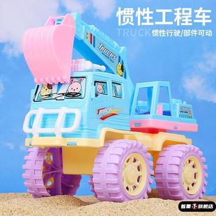 儿童挖掘机玩具车女孩搅拌挖挖土机小汽车宝宝1一3岁2工程车套装