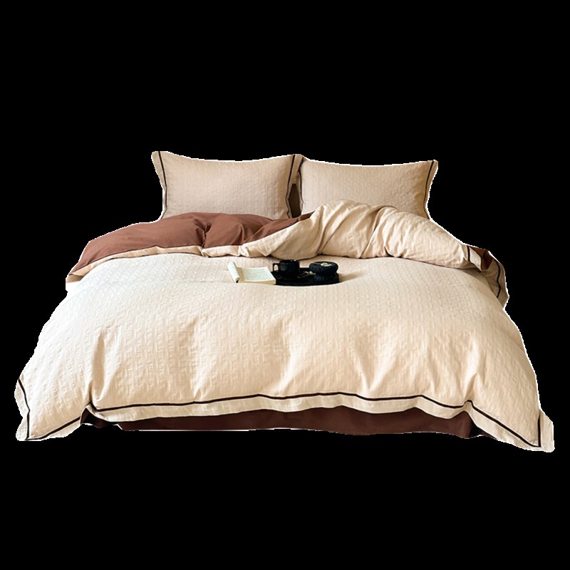 秋冬加厚磨毛丨浮雕提花四件套全棉100纯棉床单被套美拉德风床品