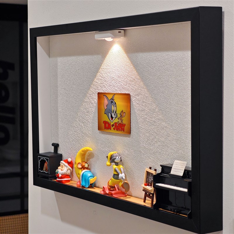 猫和老鼠娃娃屋挂画感应夜灯玄关装饰画电表箱弱电箱遮挡免打孔图片