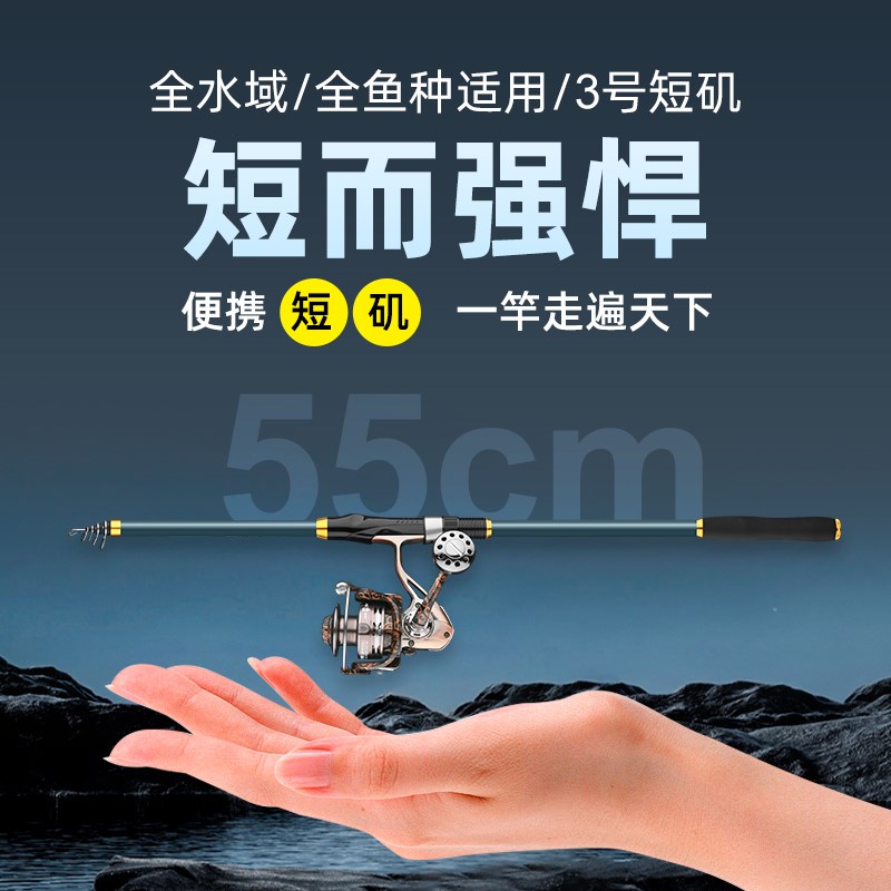 矶竿碳素短节海钓超轻超硬手海两用抛竿远投滑漂大导环矶钓杆套装