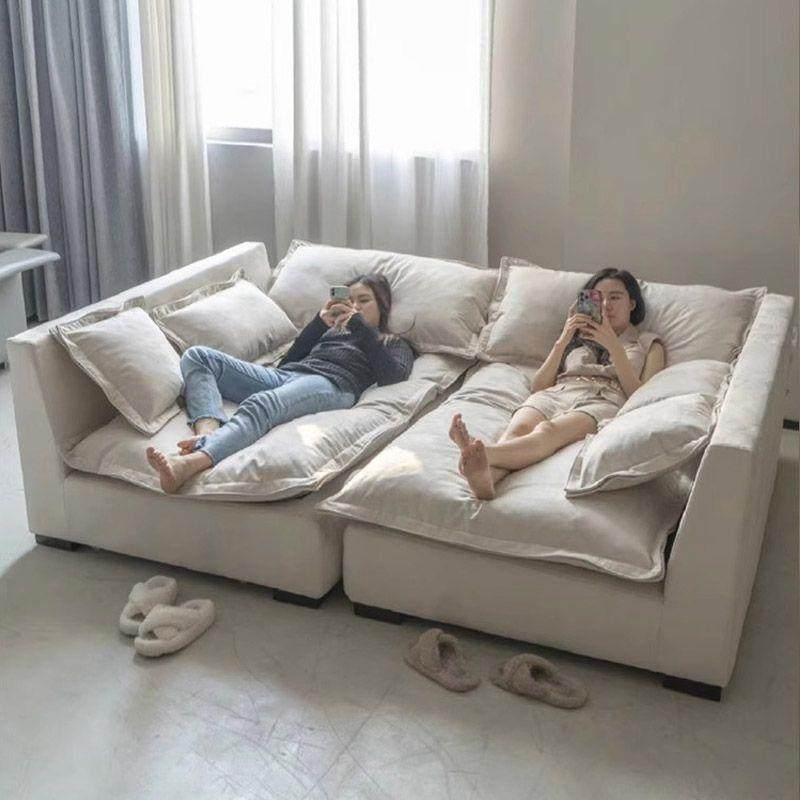 意式极简BaVXLxter奶帆沙发法小式油风户型客厅轻奢船布艺直排沙