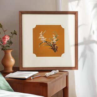 苏绣新式挂画al202504非遗绣片装唐裱宋花鸟计师艺术中书房父设母