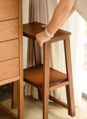 新款现代桌家用稳步梯竹凳台阶加MXT厚楼餐椅两用室内登高梯楠小