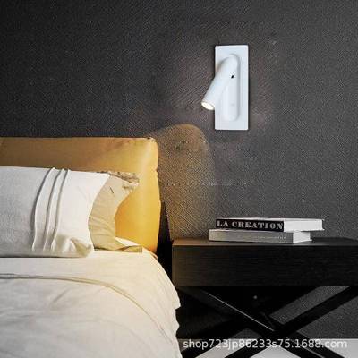 极简意嵌入阅读灯卧室床照明壁灯客创726厅式书房可旋转头LED阅读