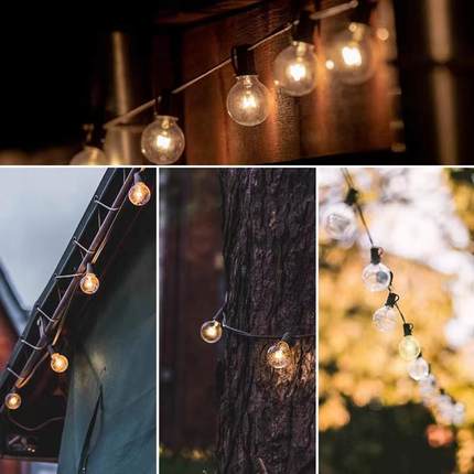 源头G厂家LED线灯铜暖白光40灯串E12灯串头庭院灯泡圣诞节TXA日灯