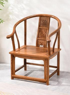 鸡翅木中圈OCD椅三件套太师椅式实木桌椅皇宫椅茶椅围茶rω