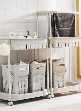 衣篮洗KIS室衣篮衣服收纳篮落地家用卫生脏间浴收纳脏架置物架蓝3