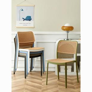 餐C7L 塑79料椅子厚加椅餐家用藤编可叠放户外厅吃 8392人收藏