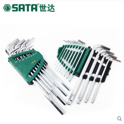 世达工具12件英制特长加长球头内六角扳手09102 09104 09106 9108