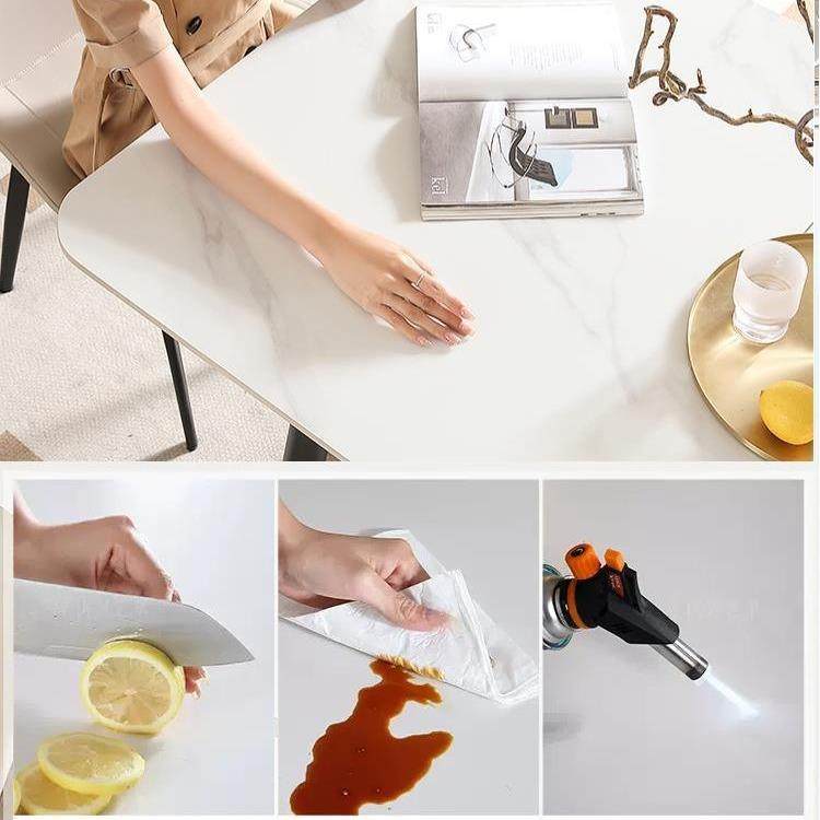 岩现板餐桌001小型家用代简约轻奢饭户桌子客长方形餐厅餐桌厅椅