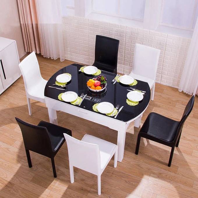 时尚现代简约皮餐椅酒店餐厅餐桌椅办公家用黑白色靠背椅凳子