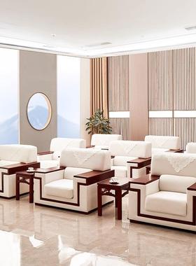 室会议接10036室会议沙待发中发式布艺商务办公沙茶几组合套装会