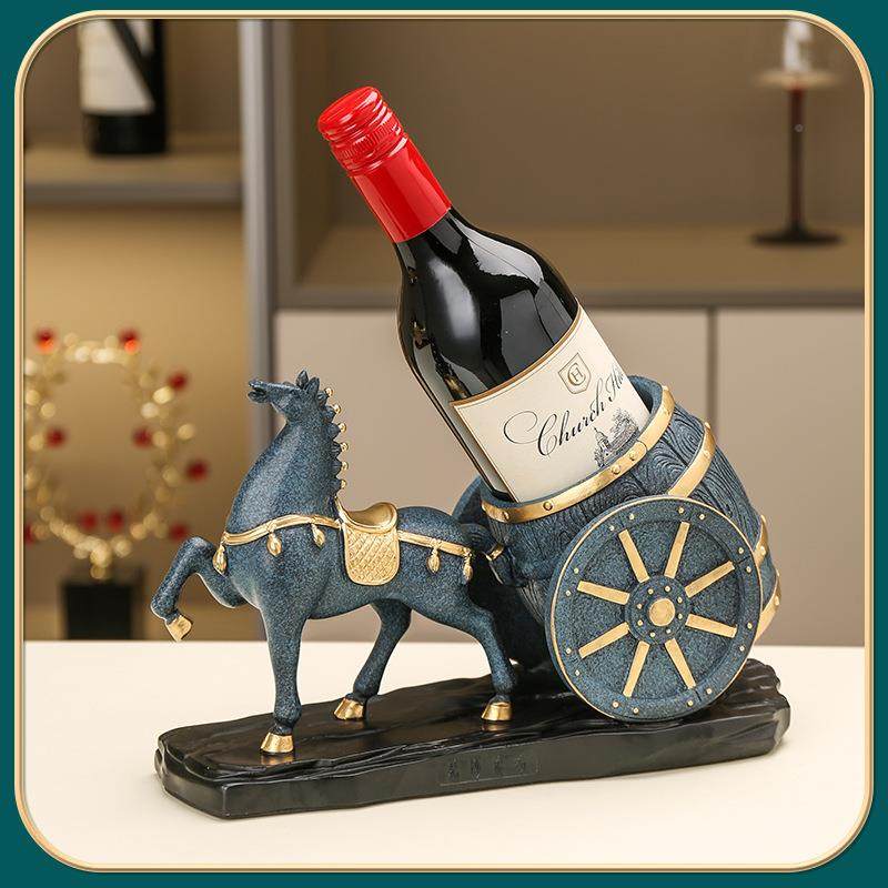 红架酒件轻奢高家档斜M放居客厅酒柜装饰品创意马到成功工艺摆品,家居饰品,装饰摆件,淘宝优惠券,粉丝福利购,淘宝优惠卷