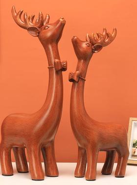 对鹿摆件家居饰7223品客厅视柜酒柜玄工艺电品关家装公室软装办装