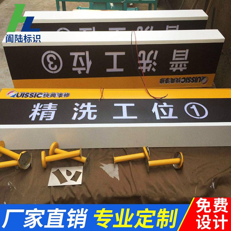 悬挂不锈钢商场吊牌灯箱地下车库双面发光灯箱镂空灯箱导视牌制作