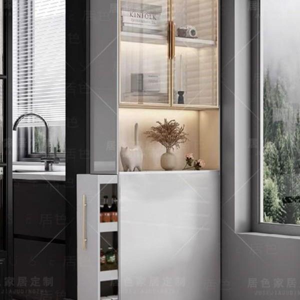 转角柜超薄餐边柜面抽拉厨房边柜墙柜角落柜侧826窄书柜书架高柜