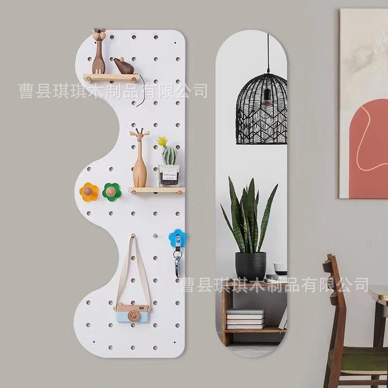 波浪形表洞洞板0-66入户玄关遮挡彩电箱木质进墙面收纳色置物门架
