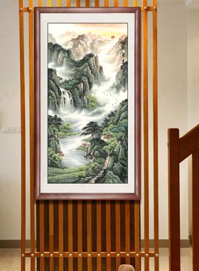 国画仿红木相框线条字画边框实木装裱G材料壁画背景墙装饰木条