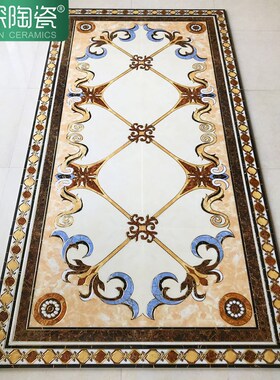 拼花地砖欧式客厅地板o砖800x800拼花入户过道走廊抛晶砖拼花瓷砖