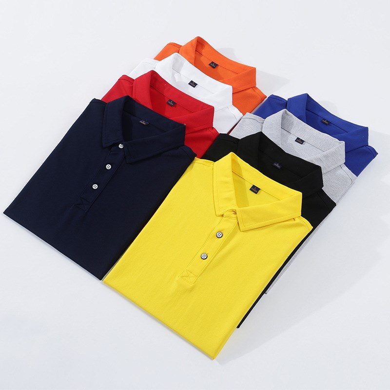 丝光冰爽棉衬衣领polo衫定制LOGO企业文化衫广告衫工作服刺绣印字